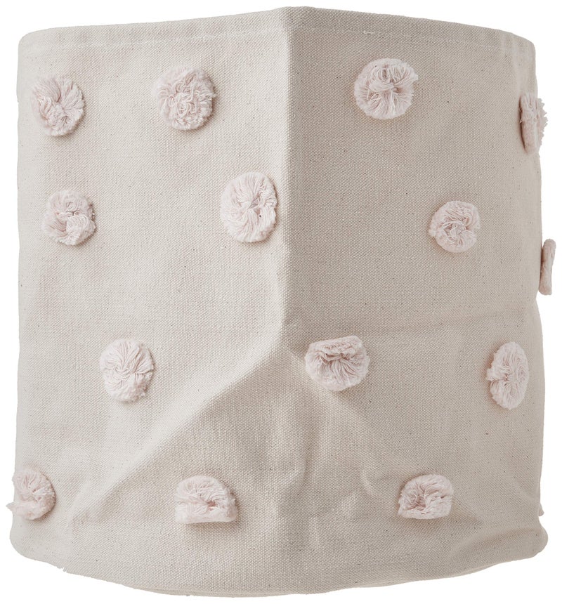 Pehr Pom Pom Basket, Bin (Blush) | 100% Cotton Canvas Storage for Nursery, Playroom & Home | Decorative Organizer | 13â€D x 12â€H - Image 4